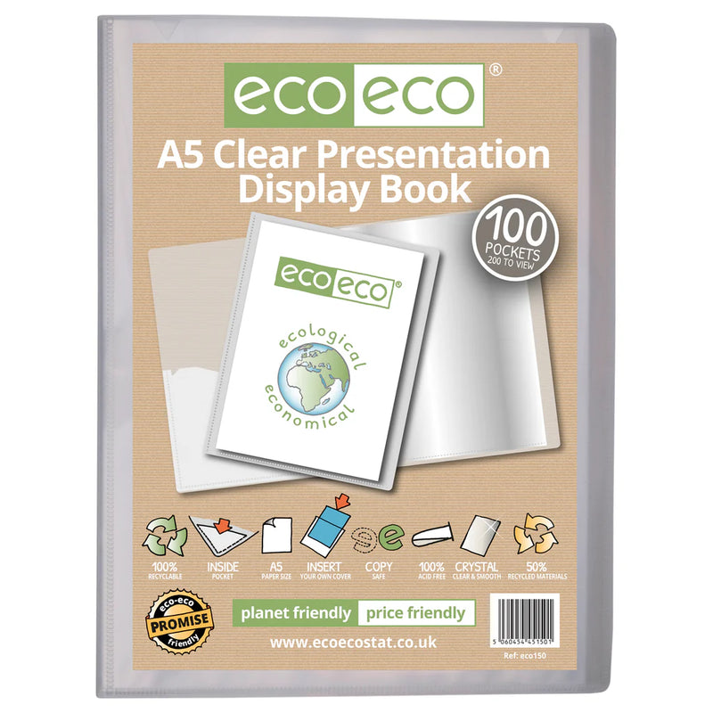 Eco-Eco A5 50% Recycled 100 Pocket Presentation Display Book and Box