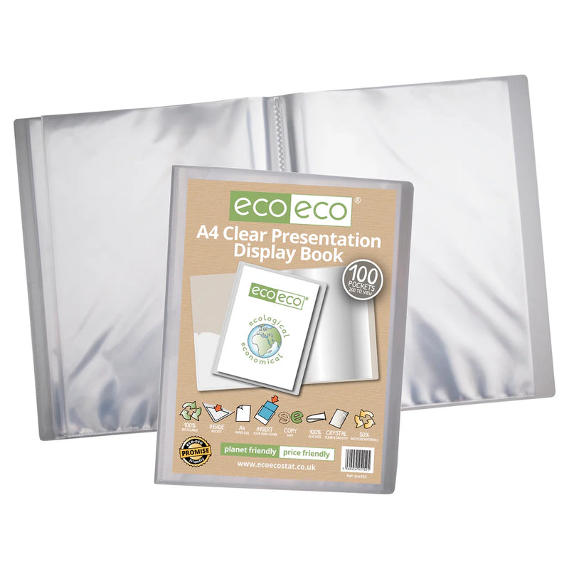 Eco-Eco A4 50% Recycled 100 Pocket Presentation Display Book and Box