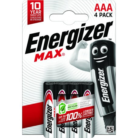 Energizer Max Alkaline AAA Batteries (Pack of 4)