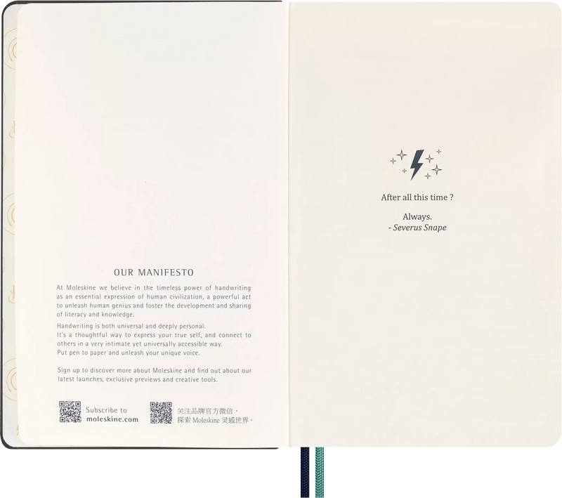 Moleskine Harry Potter Expecto Patronum Limited Edition Ruled Hardcover Notebook - Large