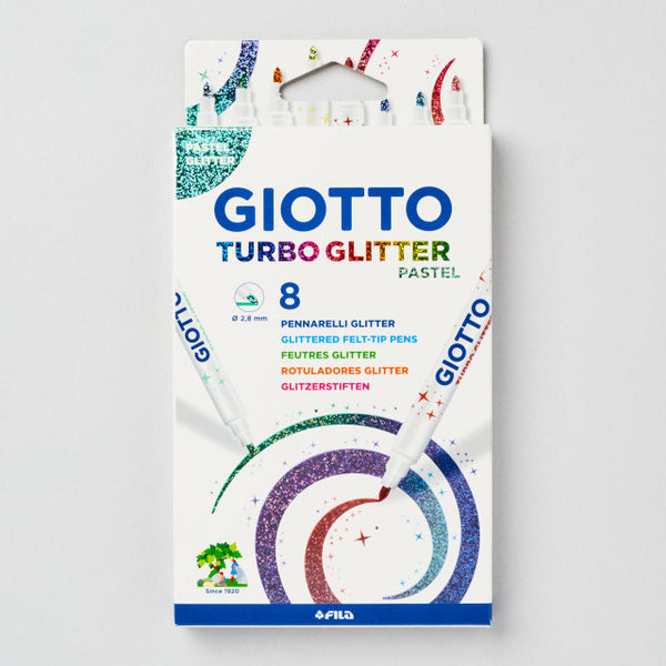 Giotto Turbo Pastel Glitter Pens (Pack of 8)