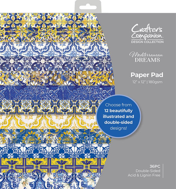Crafter's Companion Mediterranean Paper Pad - 12 x 12"
