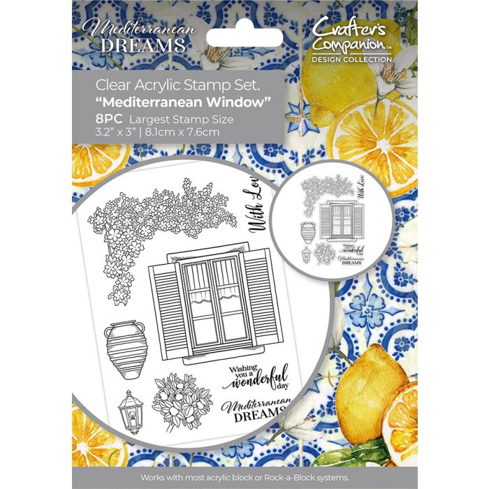 Crafter's Companion Mediterranean Dreams - Clear Acrylic Stamp - Mediterranean Window