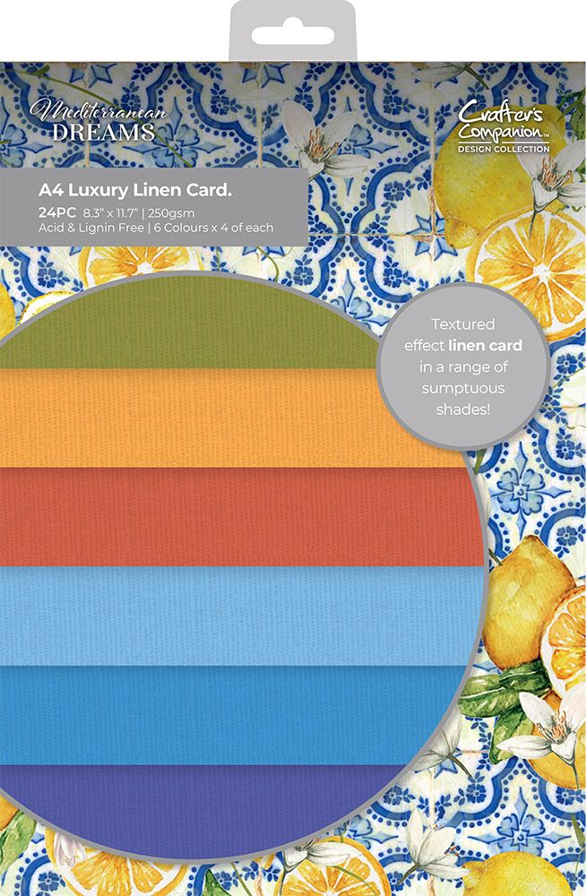 Crafter's Companion Mediterranean Dreams Luxury Linen Card Pack - A4