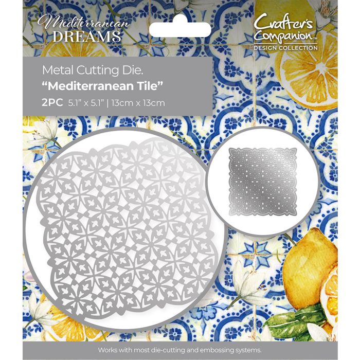 Crafter's Companion Mediterranean Dreams - Metal Die - Mediterranean Tile