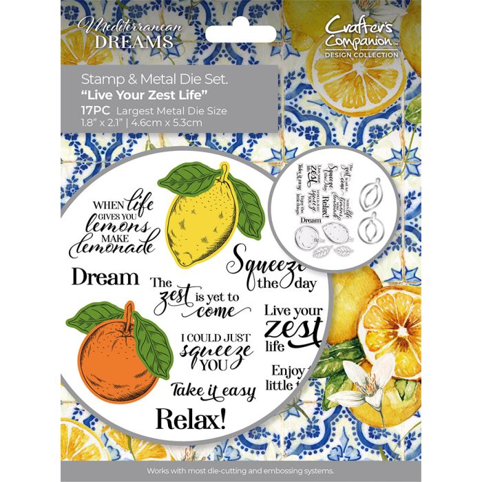 Crafter's Companion Mediterranean Dreams - Stamp & Die - Live Your Zest Life