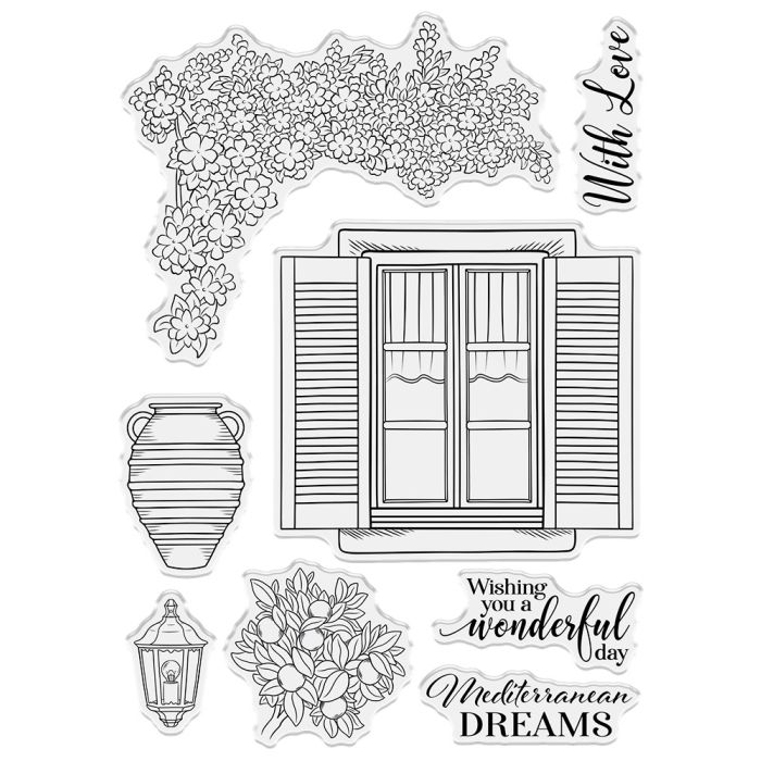 Crafter's Companion Mediterranean Dreams - Clear Acrylic Stamp - Mediterranean Window