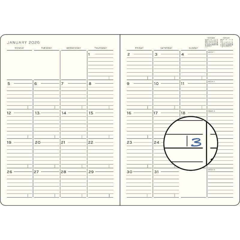 Leuchtturm 1917 Monthly Planner & Notebook Softcover Paperback (B6+) 2026