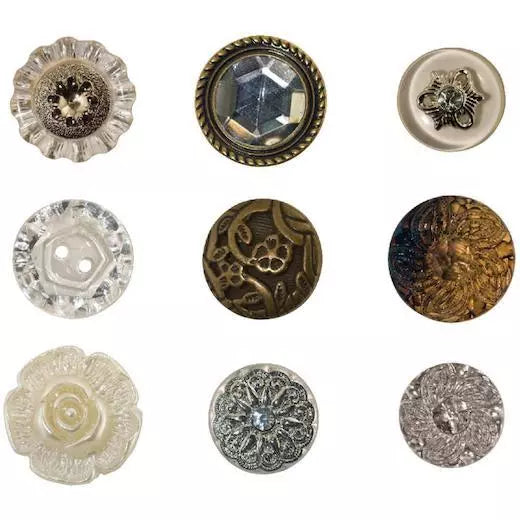 Tim Holtz idea-ology Accoutrements - Fanciful Buttons (9pcs)