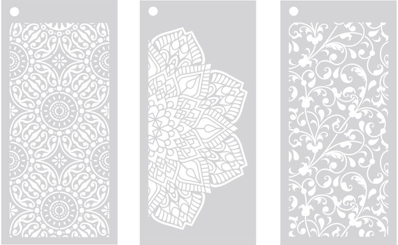 Crafter's Companion Mixed Media Stencil Set - Decorative Trio (3PC)