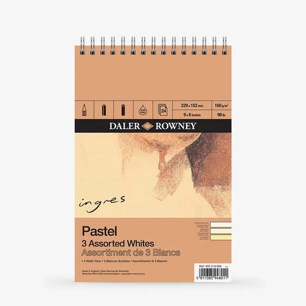 Daler-Rowney Ingres Assorted White Pastel Pad 160gsm