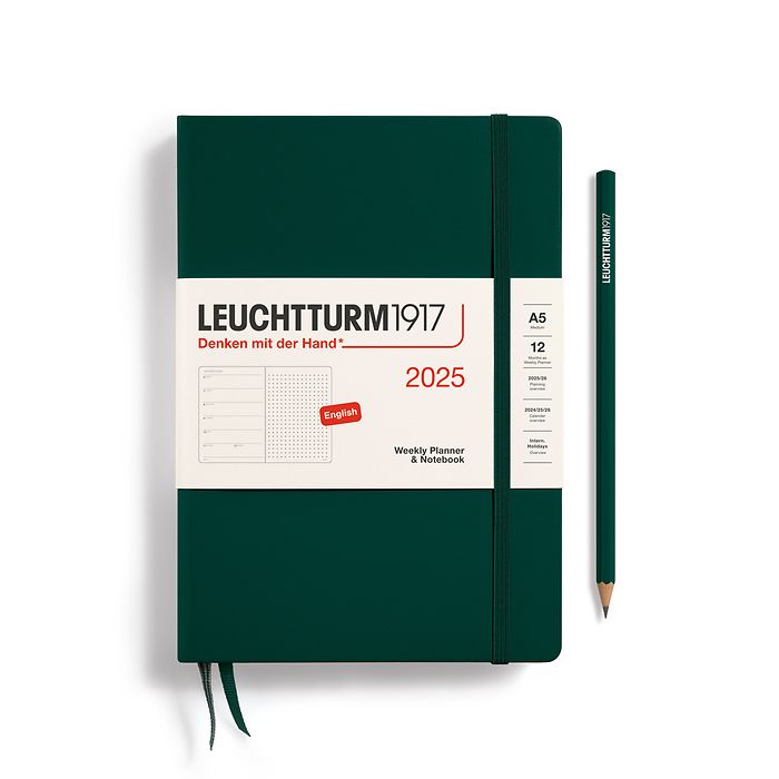 Leuchtturm 1917 Weekly Planner & Dotted Notebook Hardcover Medium (A5) 2025