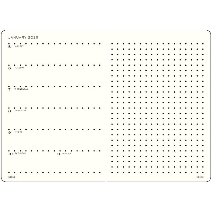 Leuchtturm 1917 Weekly Planner & Dotted Notebook Hardcover Medium (A5) 2026