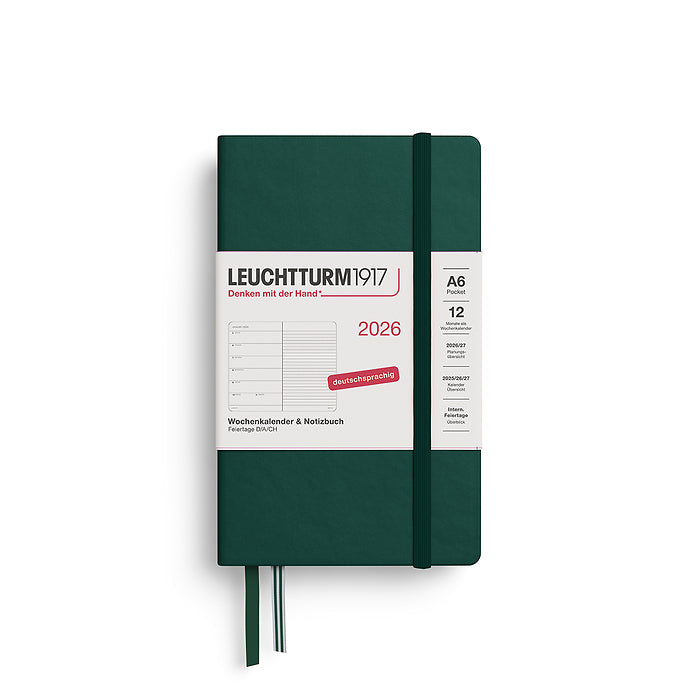 Leuchtturm 1917 Weekly Planner & Notebook Hardcover Medium (A6) 2026