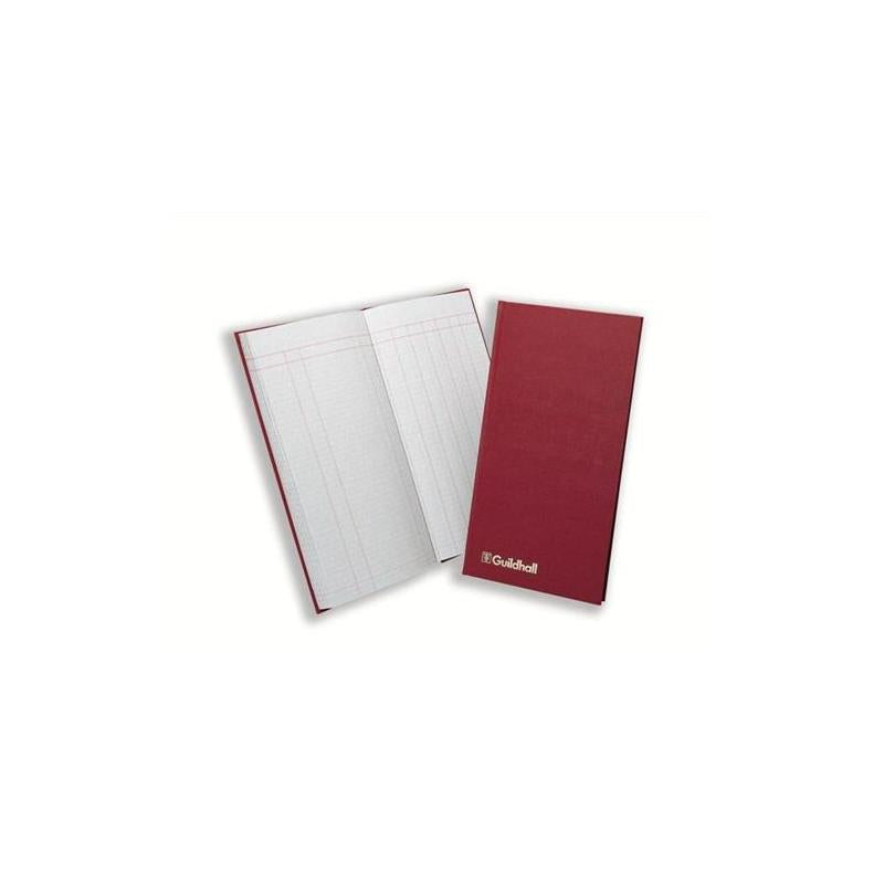 Guildhall Ruled Petty Cash Book (152mm x 298mm) with 1 Debit-7 Credit Columns and 80 Pages (Maroon)
