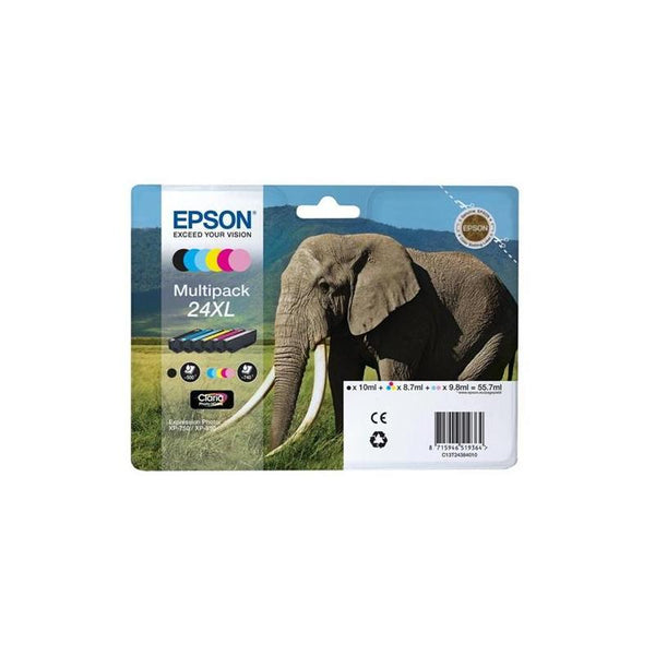 Epson Elephant 24XL (RF-AM) High Capacity B-C-M-Y-LC-LM