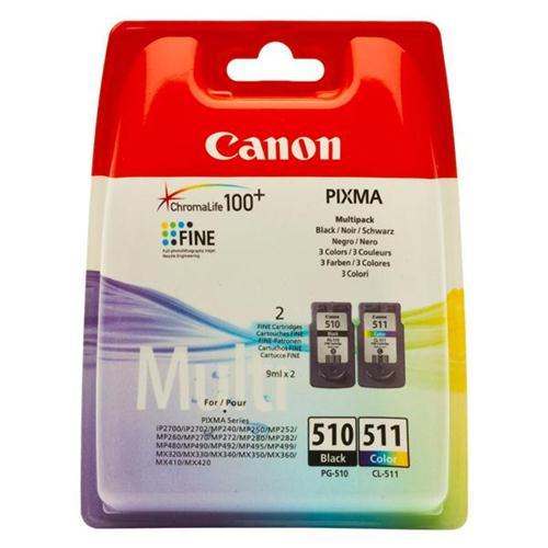 Canon PG-510-CL-511 Inkjet Cartridges 2970B010 (Pkd 2)