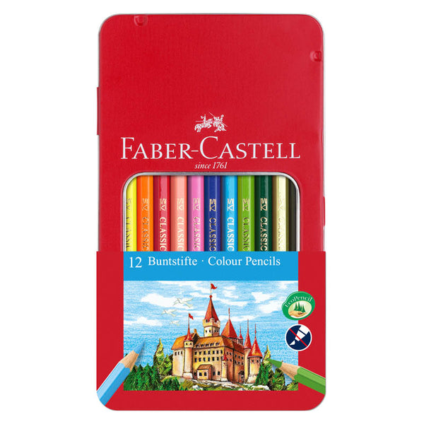 Faber-Castell Classic Colouring Pencils (Tin of 12)