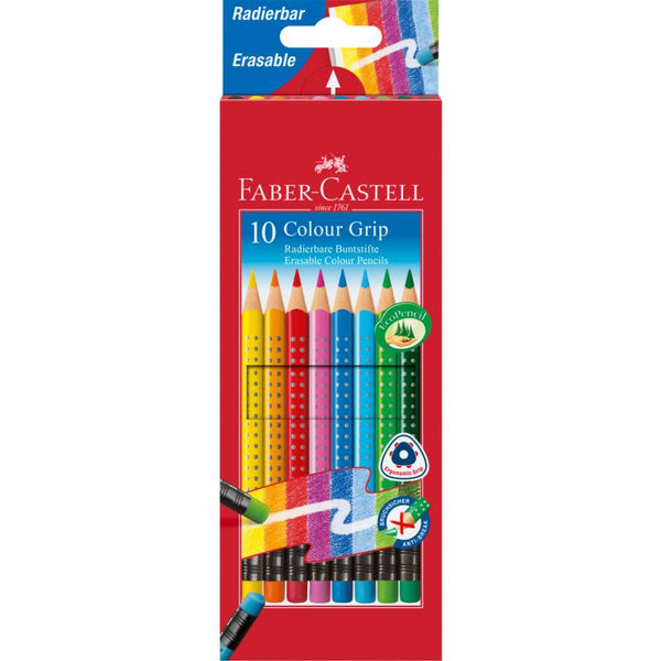 Faber-Castell Colour Grip Erasable colour pencils (box of 10)