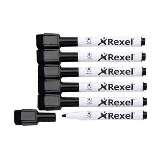 Rexel Magnetic Dry Erase Markers (Pkd 6)
