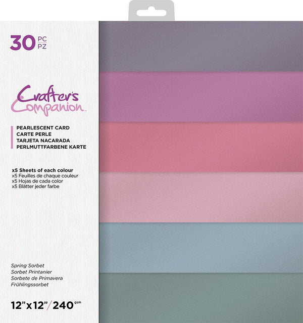 Crafter's Companion 12x12" Pearlescent Card Pad - Spring Sorbet