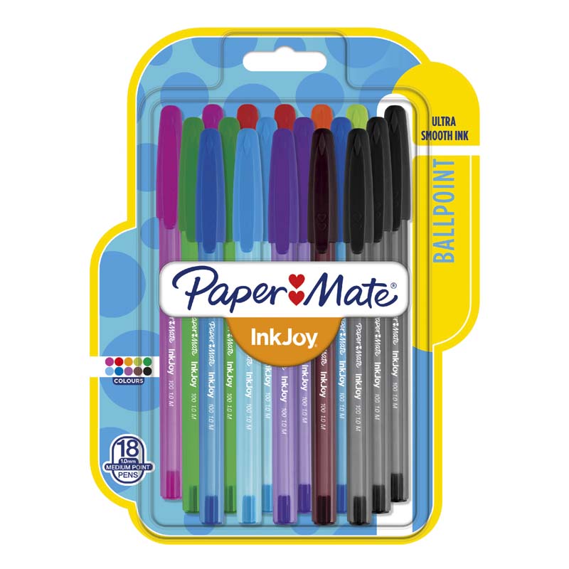 PaperMate Inkjoy 100ST Ball Pens Assorted Colours - Medium