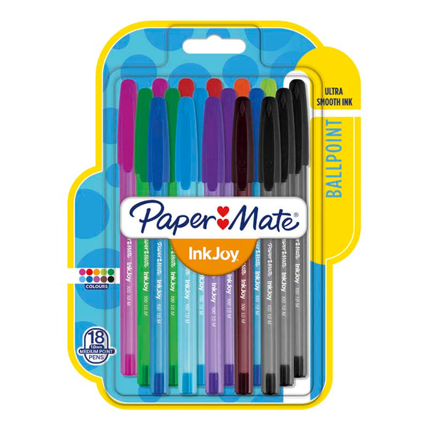 PaperMate Inkjoy 100ST Ball Pens Assorted Colours - Medium