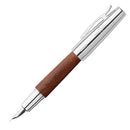 Faber-Castell E-Motion Wood with Chrome Fountain Pen