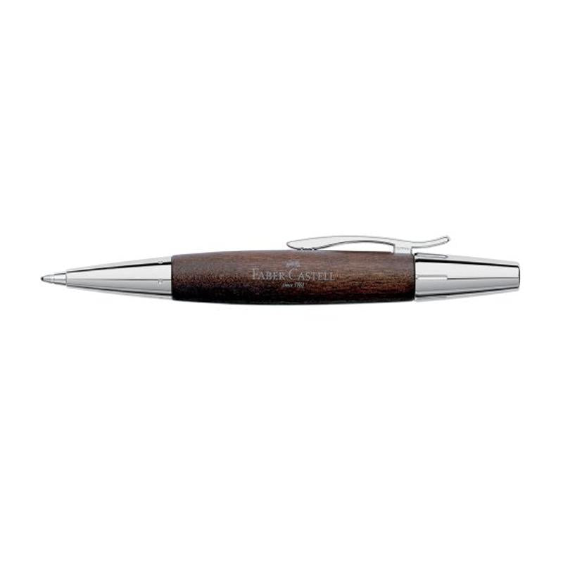 Faber-Castell E-Motion Wood-Chrome Twist Ballpoint Pen