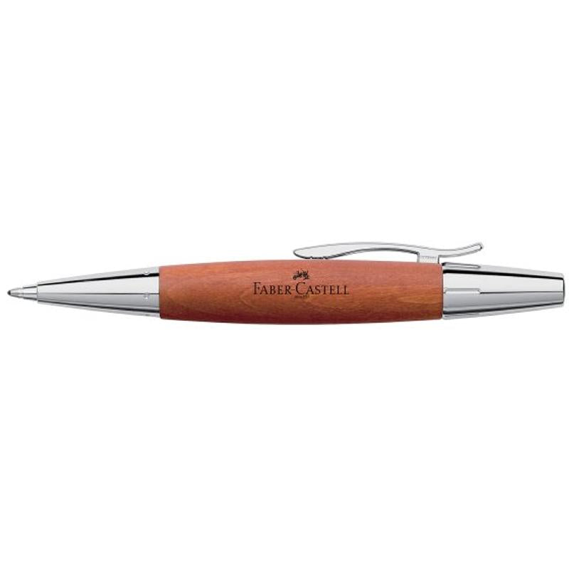 Faber-Castell E-Motion Wood-Chrome Twist Ballpoint Pen