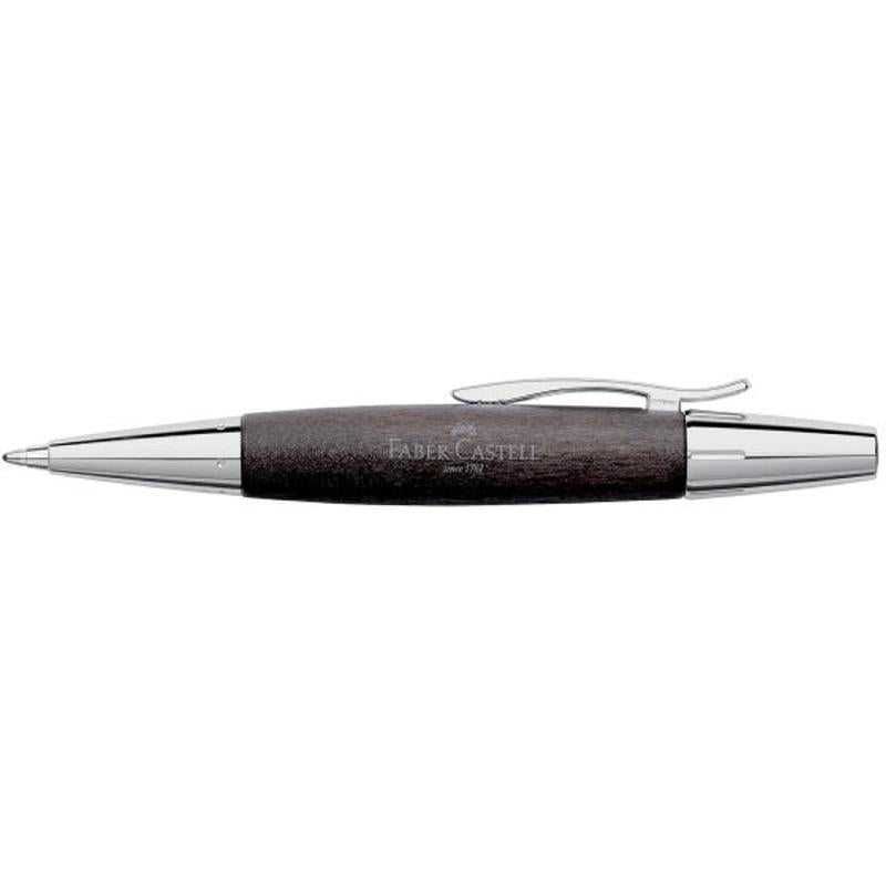 Faber-Castell E-Motion Wood-Chrome Twist Ballpoint Pen