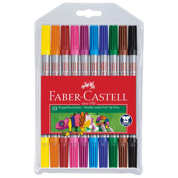 Faber-Castell Double Fibre-tip Pen (Assorted pack of 10)