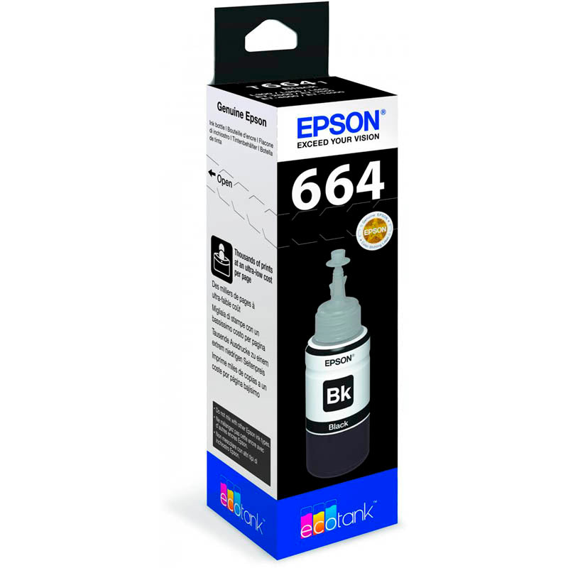 Epson T6641 EcoTank Ink Bottle Page Life 4000pp 70ml Black