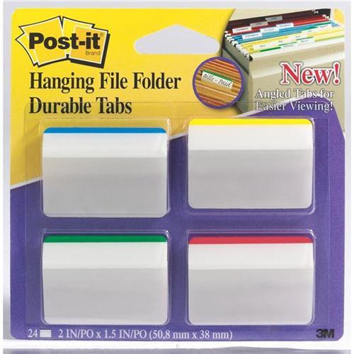 Post-it (508 x 380mm) Strong Index Filing Tabs Angled Assorted Colours (4 x 6 Tabs)