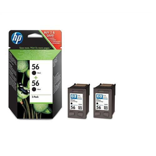 HP 56 Inkjet Cart Black Pkd2 C9502AE