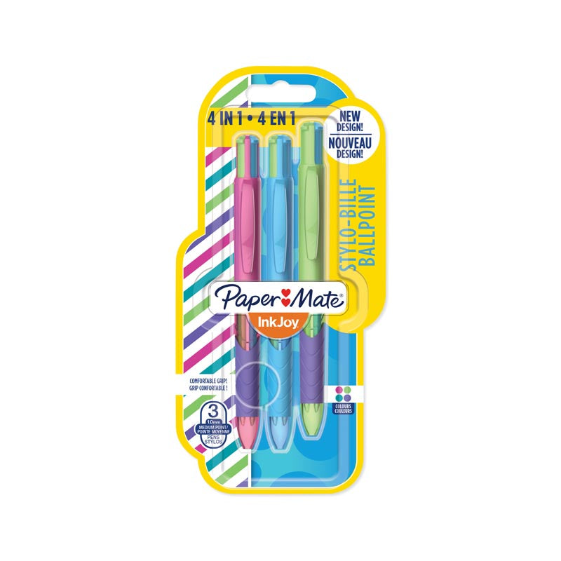 PaperMate Quatro Joie de Vivre 4in1 Ball Pen - Medium (3 Pack)