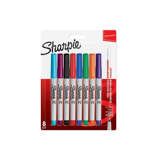 Sharpie Permanent Marker Assorted Ultra Fine (Pkd 8)