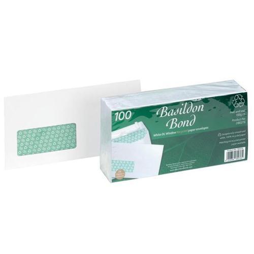 Basildon Bond White DL Envelopes (Pkd 100)