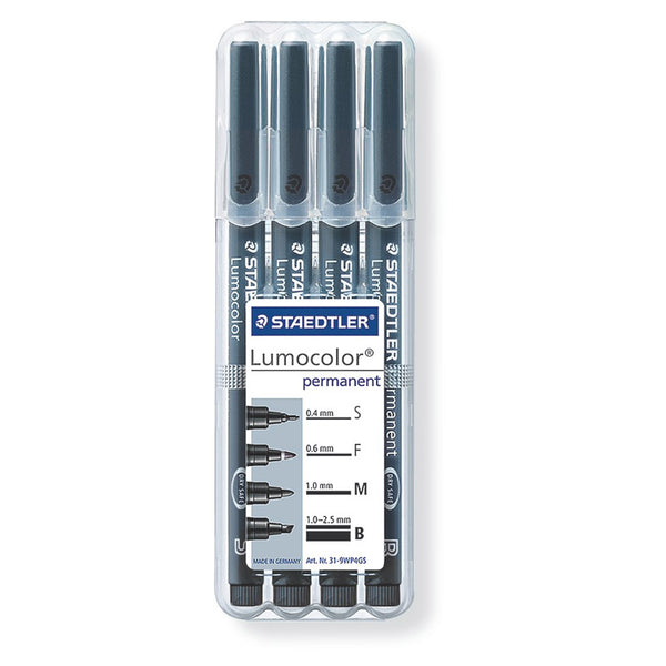 Staedtler Lumocolor Permanent Assorted Line Widths (Wallet of 4)