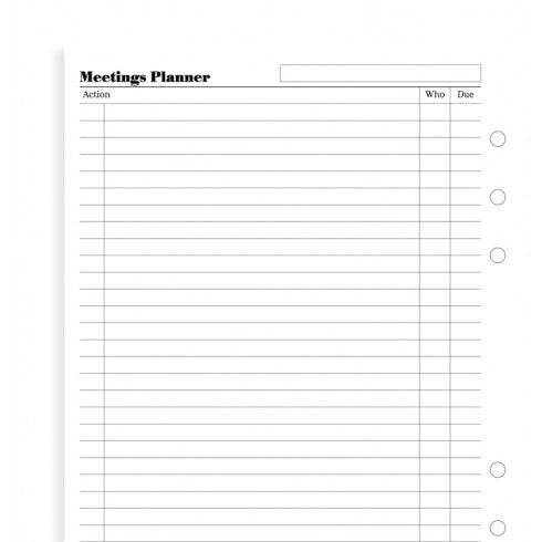 Filofax Meetings planner