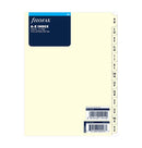 Filofax A-Z index cream 2 letters per tab