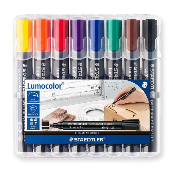 Staedtler Lumocolor Permanent Marker 350 - Chisel Tip (Pkd 8)