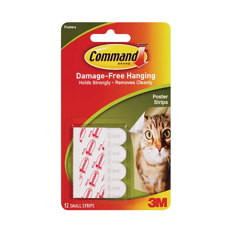 3M Command Adhesive Poster Strips Small (Pack of 12)
