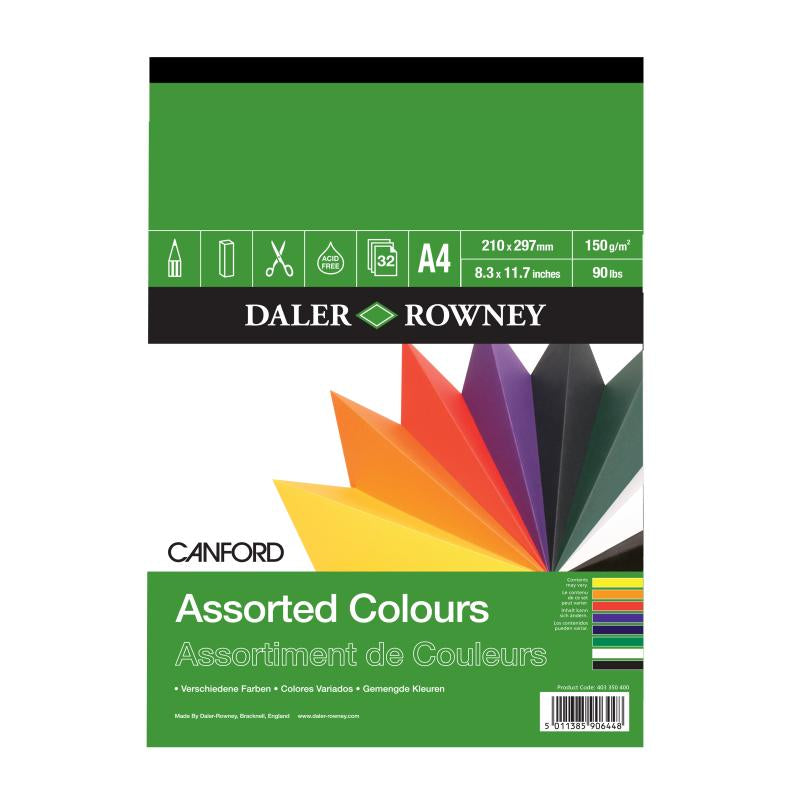 Daler-Rowney Canford Assorted Colour Pad 150gsm