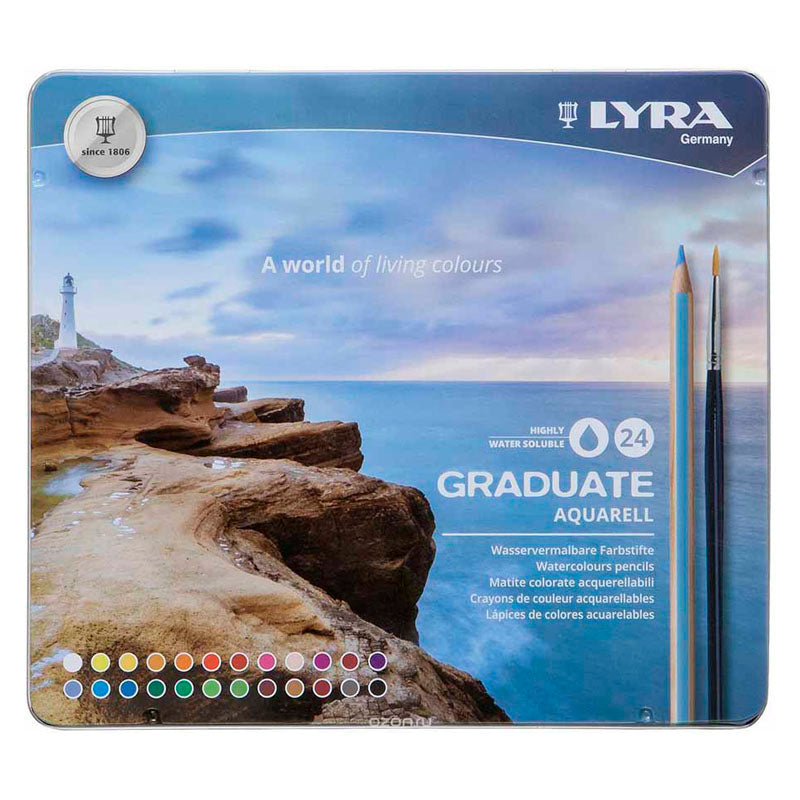 Lyra Graduate Aqua Pencils in Tin (24 Pack)
