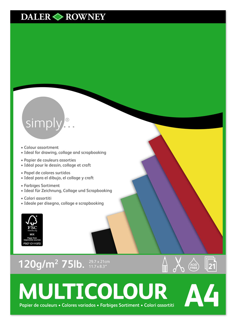 Daler-Rowney Simply Multicolour Paper Pad 120gsm