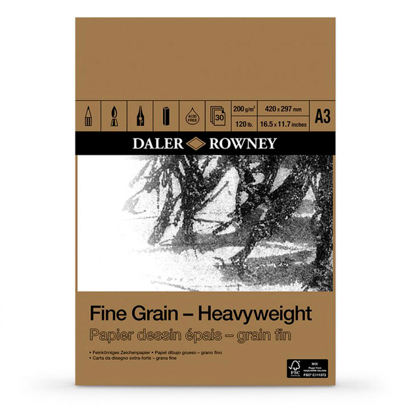 Daler-Rowney Fine Grain Heavyweight Cartridge Pad 200gsm