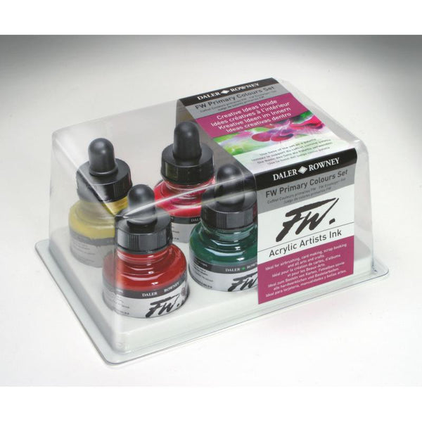 Daler-Rowney FW Artists' Acrylic Ink 6 Primary Colour set