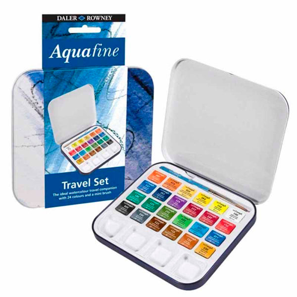 Daler-Rowney Aquafine Watercolour Travel Set (24 Half Pans)