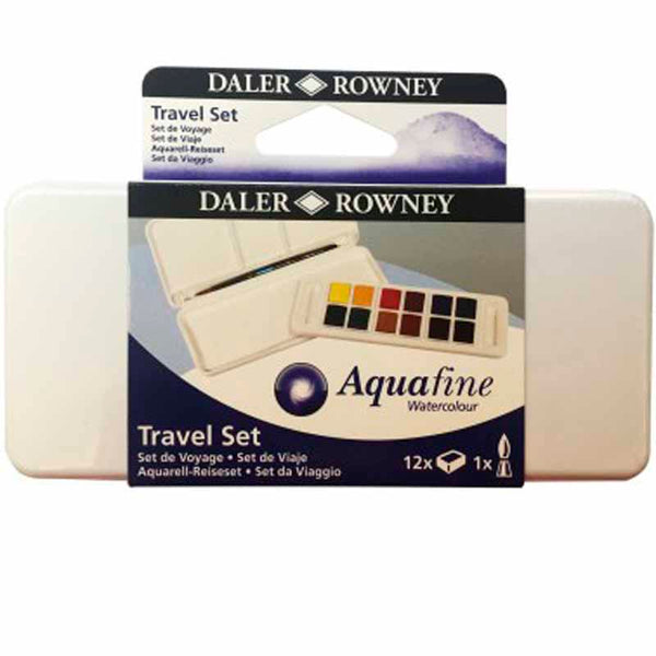 Daler-Rowney Aquafine Watercolour Travel Set (12 Half Pans)